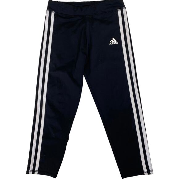 Adidas Super Star Leggings Tight Black White Running Stripe Girls Medium 10/12 - Picture 8 of 8